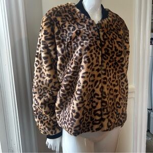 Splendid Animal Print Teddy Jacket Size L NWT
